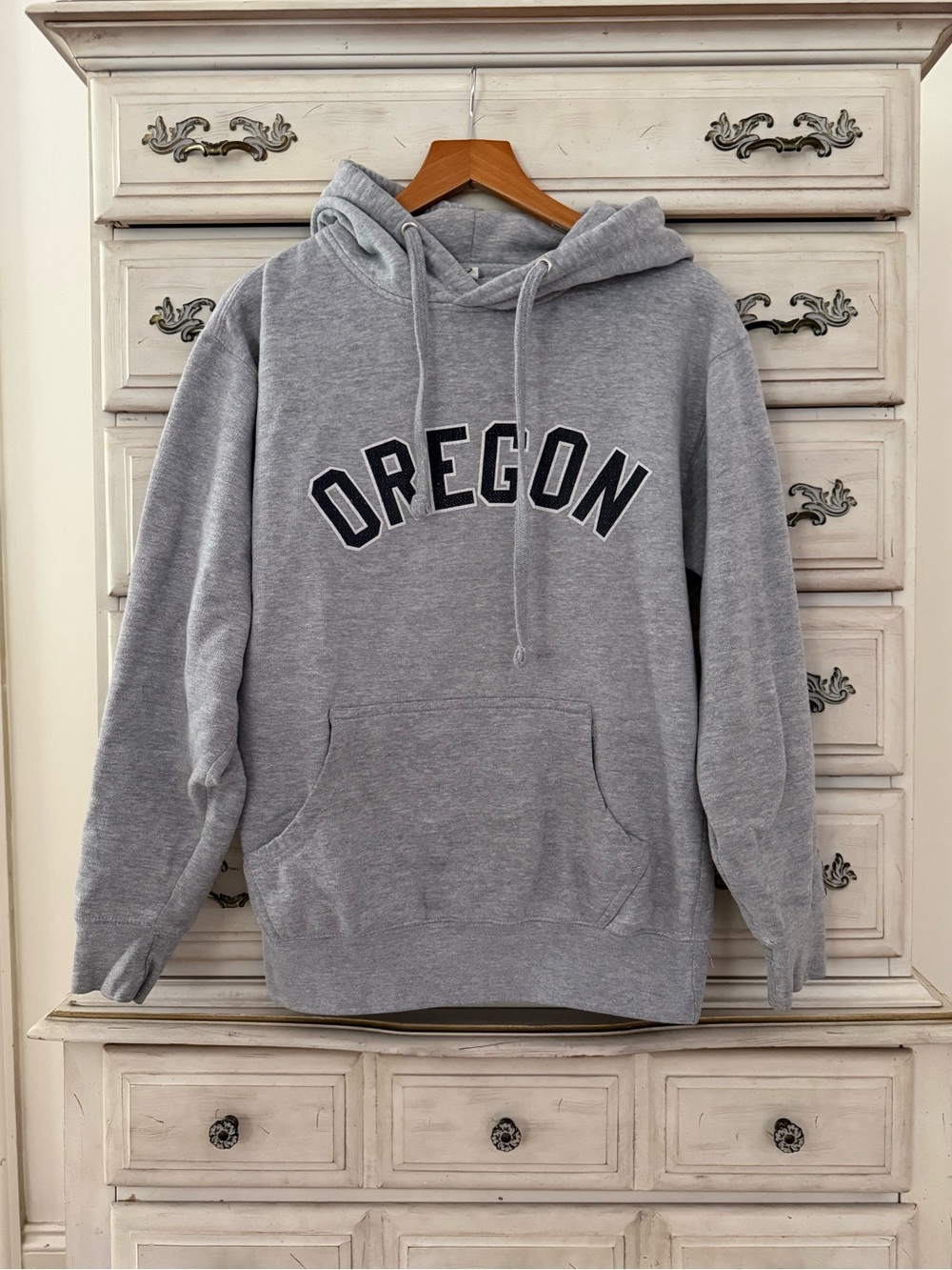 Oregon Grey Cotton Pullover Hoodie